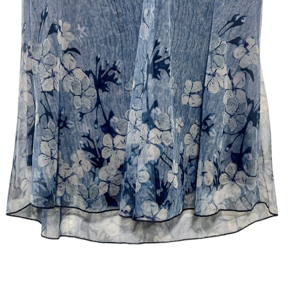 Whimsigoth Sheer Overlay Romantic Y2K Fairycore Fairy Grunge Blue Top Size XL - Picture 3 of 11